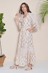 Shop_POZRUH_Ivory Hemp Embroidery Square Neck Adelie Floral Print Maxi Dress _Online_at_Aza_Fashions