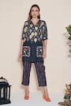 Buy Pozruh By Aiman Black Hemp Embroidery Collared Magpie Printed Tunic at Aza Fashions Buy_Pozruh By Aiman_Black Hemp Embroidery Collared Magpie Printed Tunic _at_Aza_Fashions