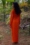 Shop_Twinkle Hanspal_Orange Silk Shirt Collar Esme Tie-up Dress _at_Aza_Fashions