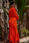 Shop_Twinkle Hanspal_Orange Crepe Shirt Collar Sierra Maxi Dress  _at_Aza_Fashions