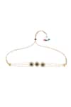 Shop_Maisara Jewelry_Green Jadau Floral Choker Necklace _at_Aza_Fashions