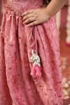 Cute Couture_Peach Silk Tassels, Embroidery Self Lehenga Set _Online_at_Aza_Fashions