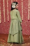 Shop_CUTE COUTURE_Green Weave Top And Layered Skirt Set _at_Aza_Fashions