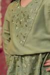 Shop_CUTE COUTURE_Green Weave Top And Layered Skirt Set _Online_at_Aza_Fashions