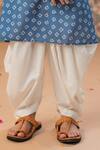 Shop_Cute Couture_Blue Muslin, Silk, Cotton Mirrors Bandej Print Kurta And Balloon Pant Set _Online_at_Aza_Fashions