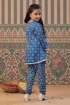 Shop_Cute Couture_Blue Muslin, Silk Tassels Bandhani Print Kurta With Pant _at_Aza_Fashions