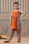 Buy_Cute Couture_Grey Muslin, Cotton Tassels, Embroidery Floral Pattern Tunic With Dhoti Pant _at_Aza_Fashions