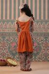 Shop_Cute Couture_Grey Muslin, Cotton Tassels, Embroidery Floral Pattern Tunic With Dhoti Pant _at_Aza_Fashions