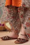 Buy_Cute Couture_Grey Muslin, Cotton Tassels, Embroidery Floral Pattern Tunic With Dhoti Pant _Online_at_Aza_Fashions