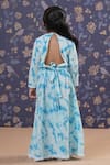 Shop_CUTE COUTURE_Blue Top And Skirt Chicken Cotton Embroidery With _at_Aza_Fashions