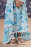 CUTE COUTURE_Blue Top And Skirt Chicken Cotton Embroidery With _Online_at_Aza_Fashions