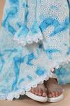 Shop_CUTE COUTURE_Blue Top And Skirt Chicken Cotton Embroidery With _Online_at_Aza_Fashions