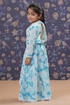 CUTE COUTURE_Blue Top And Skirt Chicken Cotton Embroidery With _at_Aza_Fashions