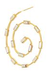 Esme by Aashna Dalmia_Gold Plated Swarovski Classic Marigold Embellished Hoops _Online_at_Aza_Fashions