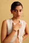 Buy_Esme By Aashna Dalmia_Gold Plated Crystals, Stones Classic Marigold Embellished Hoops _at_Aza_Fashions