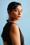 Buy_Esme by Aashna Dalmia_Silver Plated Swarovski Classic Marigold Circular Shaped Hoops _at_Aza_Fashions