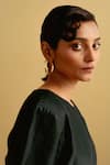 Buy_Esme By Aashna Dalmia_Gold Plated Swarovski Musky Cedar Crystal Embellished Hoops _at_Aza_Fashions