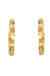 Shop_Esme By Aashna Dalmia_Gold Plated Swarovski Musky Cedar Crystal Embellished Hoops _at_Aza_Fashions