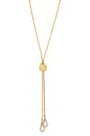 Buy_Esme by Aashna Dalmia_Gold Plated Swarovski Amber Rose Embellished Pendant Necklace _Online_at_Aza_Fashions