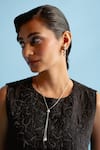 Buy_Esme By Aashna Dalmia_Silver Plated Swarovski Crystal Pendant Long Necklace _at_Aza_Fashions