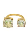 Esme By Aashna Dalmia_Gold Plated Smocking, Crystals Swarovski Ring _Online_at_Aza_Fashions