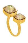 Buy_Esme By Aashna Dalmia_Gold Plated Smocking, Crystals Swarovski Ring _Online_at_Aza_Fashions