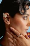 Buy_Esme By Aashna Dalmia_Silver Plated Swarovski Crystal Embellished Ring _at_Aza_Fashions