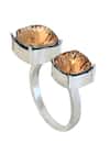 Shop_Esme By Aashna Dalmia_Silver Plated Swarovski Crystal Embellished Ring _at_Aza_Fashions