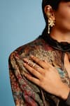 Buy_Esme By Aashna Dalmia_Gold Plated Swarovski Crystal Embellished Ring _at_Aza_Fashions