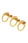 Shop_Esme By Aashna Dalmia_Gold Plated Swarovski Crystal Embellished Ring _at_Aza_Fashions