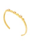 Buy_ESME_Gold Plated Crystals Swarovski Embellished Open Bracelet _Online_at_Aza_Fashions
