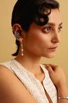 Buy Esme By Aashna Dalmia Silver Plated Stones, The Morning Day Lily Swarovski Embellished Ear Cuffs at Aza Fashions Buy_Esme By Aashna Dalmia_Silver Plated Stones, The Morning Day Lily Swarovski Embellished Ear Cuffs_at_Aza_Fashions