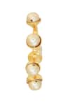 Esme by Aashna Dalmia_Gold Plated Swarovski Crystal Stone And Pearl Embellished The Daisy Hoops _Online_at_Aza_Fashions