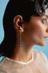 Buy_Esme By Aashna Dalmia_Blue Swarovski Crystal Stone Embellished Musky Dangler Earrings _at_Aza_Fashions