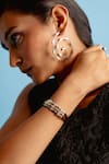 Buy_ESME_Gold Plated Crystals Swarovski Embellished Open Bracelet _at_Aza_Fashions