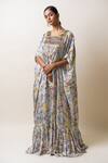 Buy_SutrabySweta_Blue Habutai Silk Printed Paisley Round Long Kaftan Pant Set  _at_Aza_Fashions