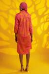 Shop_Jyoti Sachdev Iyer_Pink Cotton Shawl Neck Abstract Print Shirt Dress _at_Aza_Fashions