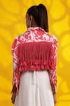 Shop_JYOTI SACHDEV IYER_White Linen Satin Printed Floral Shirt Collar Tasseled _at_Aza_Fashions