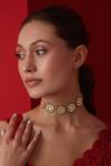 Buy_Paisley Pop_Floral Kundan Choker Necklace_at_Aza_Fashions