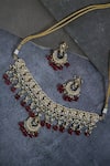 Shop_Paisley Pop_Kundan Necklace Jewellery Set_at_Aza_Fashions