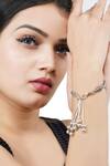 Buy_Neeta Boochra_Silver Plated Snake Chain Bead Bracelet_at_Aza_Fashions