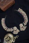 Shop_Paisley Pop_Kundan Danglers And Drops With Hairchain_at_Aza_Fashions
