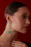 Buy_Paisley Pop_Mint Kundan Embellished Danglers And Drops Earrings_at_Aza_Fashions