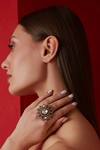 Buy_Paisley Pop_Navrattan Polki Embellished Ring_at_Aza_Fashions
