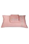 Buy_VEDA HOMES_Peach 100% Cotton Maze Rectangle Shaped Bed Sheet Set _at_Aza_Fashions