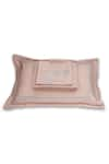 Buy_VEDA HOMES_Peach 100% Cotton Parallel Cord Embroidered Bed Sheet Set _at_Aza_Fashions