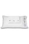 Buy_VEDA HOMES_Cream 100% Cotton Plain Button Detail Sateen Finish Bed Sheet Set _at_Aza_Fashions