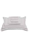 Buy_VEDA HOMES_Cream 100% Cotton Cord Embroidery Classic Sateen Finish Bed Sheet Set _at_Aza_Fashions