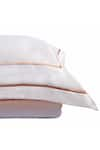 Shop_VEDA HOMES_Cream 100% Cotton Cord Embroidery Classic Sateen Finish Bed Sheet Set _at_Aza_Fashions