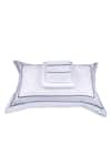 Buy_VEDA HOMES_White 100% Cotton Cord Embroidery Classic Sateen Finish Bed Sheet Set _at_Aza_Fashions